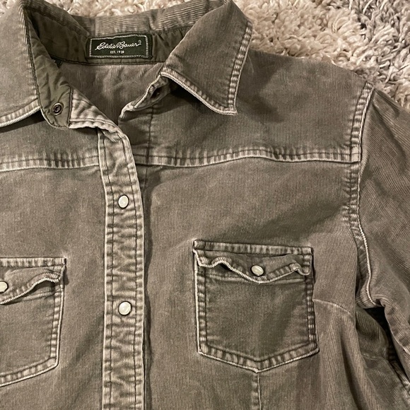 Eddie Bauer Tops - Eddie Bauer Olive Button Down Shirt‎